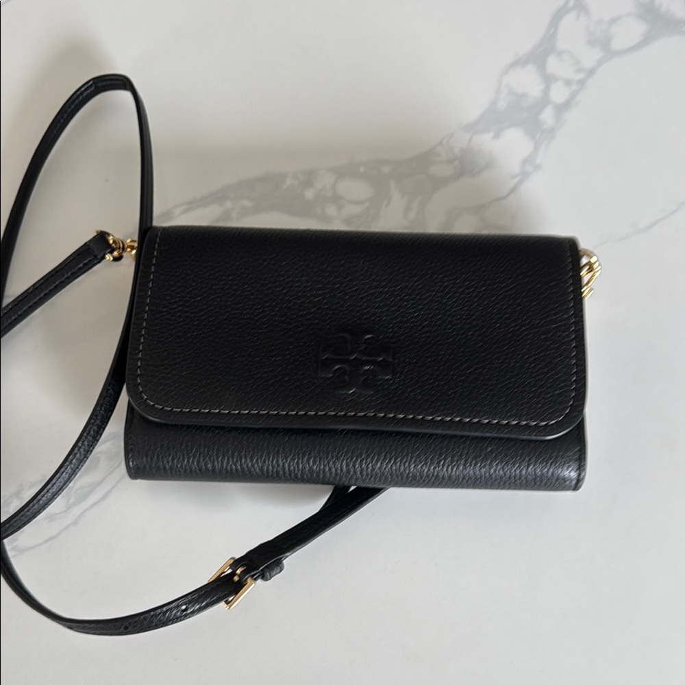 Tory Burch Black Crossbody Bag with Gold Hardware
